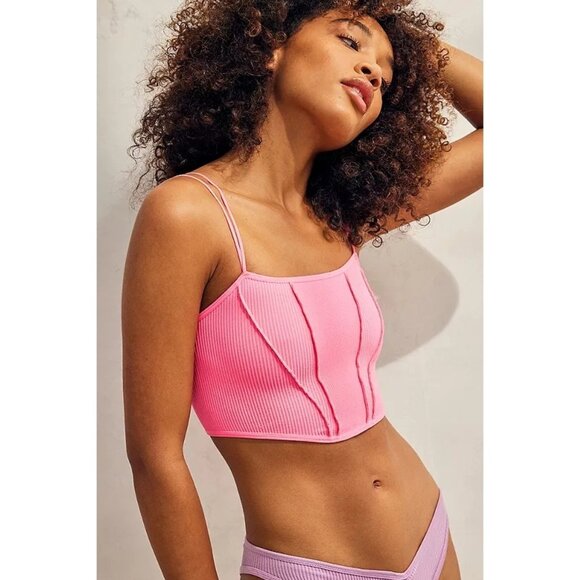 Urban Outfitters Tops - Urban Outfitters Pink Out From Under Fiona Ribbed Cami Crop Top Women's Size M